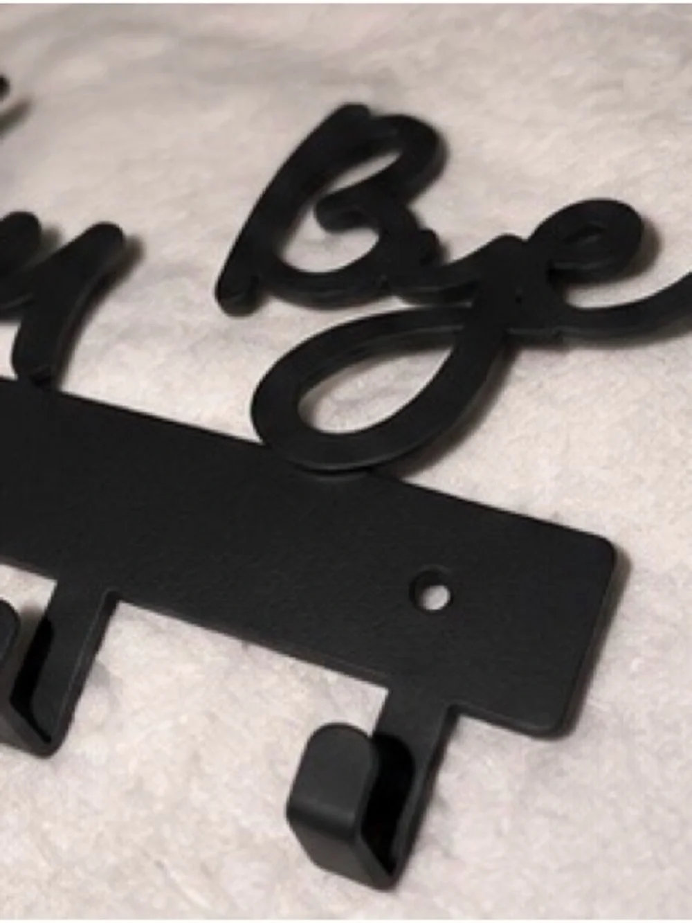 Love You Bye Black Metal Wall Key Holder 6 Hook Entryway Organizer